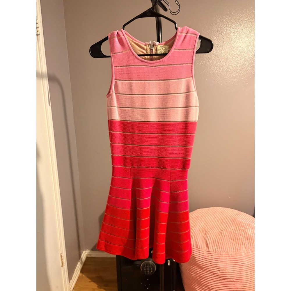 Ronny Kobo Pink Ombre Knit Sleeveless Dress w/built in Slip Sz M
